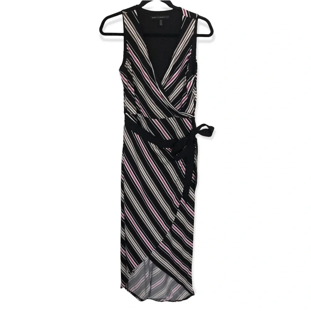 White House Black Market striped wrap maxi dress